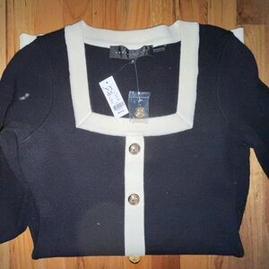 NY&CO Black/White Bodycon Mini Sweater Dress, WM, Never Worn, With Tags